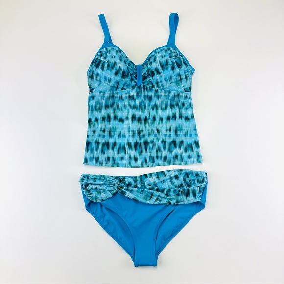 Amoeba Mastectomy Jakarta tankini swimsuit NEW Womens size 16 blue green Beach - Picture 12 of 12